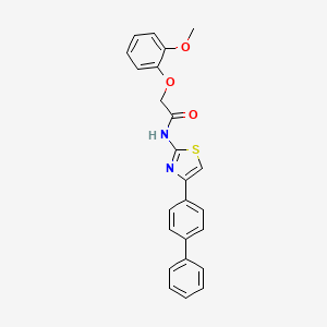 molecular formula C24H20N2O3S B3587440 N-[4-(4-biphenylyl)-1,3-thiazol-2-yl]-2-(2-methoxyphenoxy)acetamide 