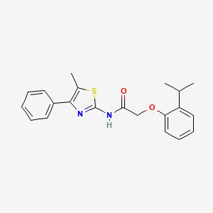 2-(2-isopropylphenoxy)-N-(5-methyl-4-phenyl-1,3-thiazol-2-yl)acetamide