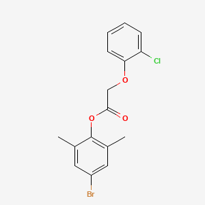 molecular formula C16H14BrClO3 B3587483 4-bromo-2,6-dimethylphenyl (2-chlorophenoxy)acetate 