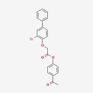 molecular formula C22H17BrO4 B3587486 4-acetylphenyl [(3-bromo-4-biphenylyl)oxy]acetate 