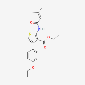 molecular formula C20H23NO4S B3587524 ethyl 4-(4-ethoxyphenyl)-2-[(3-methyl-2-butenoyl)amino]-3-thiophenecarboxylate 