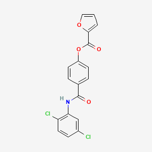 molecular formula C18H11Cl2NO4 B3587551 4-{[(2,5-dichlorophenyl)amino]carbonyl}phenyl 2-furoate 