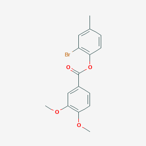 molecular formula C16H15BrO4 B3587556 2-bromo-4-methylphenyl 3,4-dimethoxybenzoate 