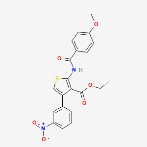 molecular formula C21H18N2O6S B3587558 ethyl 2-[(4-methoxybenzoyl)amino]-4-(3-nitrophenyl)-3-thiophenecarboxylate 