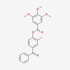 molecular formula C24H22O6 B3587573 4-benzoyl-2-methylphenyl 3,4,5-trimethoxybenzoate 