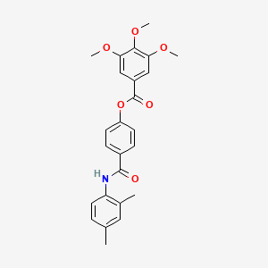 molecular formula C25H25NO6 B3587587 4-{[(2,4-dimethylphenyl)amino]carbonyl}phenyl 3,4,5-trimethoxybenzoate 