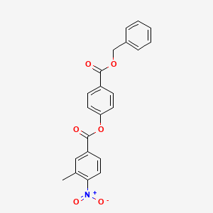 molecular formula C22H17NO6 B3587597 4-[(benzyloxy)carbonyl]phenyl 3-methyl-4-nitrobenzoate 