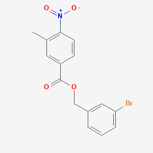 molecular formula C15H12BrNO4 B3587606 3-bromobenzyl 3-methyl-4-nitrobenzoate 