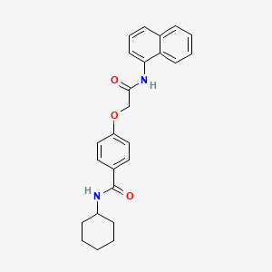 molecular formula C25H26N2O3 B3587621 N-cyclohexyl-4-[2-(1-naphthylamino)-2-oxoethoxy]benzamide 