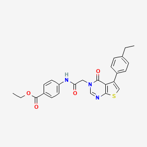 molecular formula C25H23N3O4S B3587672 ethyl 4-({[5-(4-ethylphenyl)-4-oxothieno[2,3-d]pyrimidin-3(4H)-yl]acetyl}amino)benzoate 