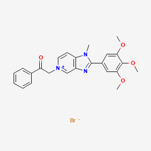 molecular formula C24H24BrN3O4 B3587720 1-methyl-5-(2-oxo-2-phenylethyl)-2-(3,4,5-trimethoxyphenyl)-1H-imidazo[4,5-c]pyridin-5-ium bromide 