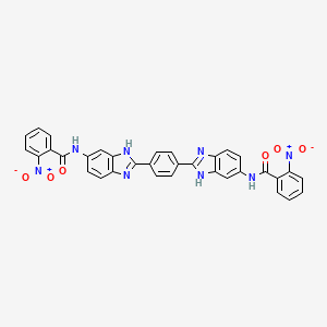 molecular formula C34H22N8O6 B3587728 2-nitro-N-[2-[4-[6-[(2-nitrobenzoyl)amino]-1H-benzimidazol-2-yl]phenyl]-3H-benzimidazol-5-yl]benzamide 