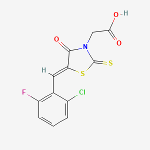 [5-(2-chloro-6-fluorobenzylidene)-4-oxo-2-thioxo-1,3-thiazolidin-3-yl]acetic acid