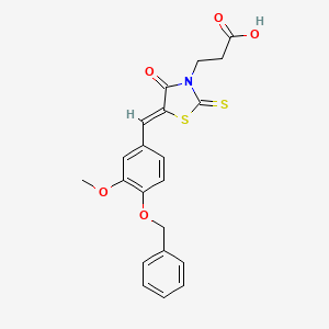 3-[(5Z)-5-{[4-(BENZYLOXY)-3-METHOXYPHENYL]METHYLIDENE}-4-OXO-2-SULFANYLIDENE-1,3-THIAZOLIDIN-3-YL]PROPANOIC ACID