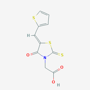 molecular formula C10H7NO3S3 B3587768 (4-Oxo-5-thiophen-2-ylmethylene-2-thioxo-thiazolidin-3-yl)-acetic acid CAS No. 82158-62-1