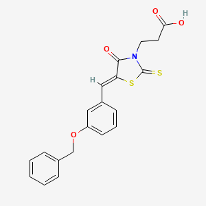 molecular formula C20H17NO4S2 B3587782 3-[5-(3-Benzyloxy-benzylidene)-4-oxo-2-thioxo-thiazolidin-3-yl]-propionic acid 