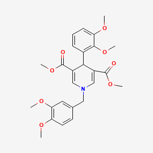 molecular formula C26H29NO8 B3587786 Dimethyl 1-(3,4-dimethoxybenzyl)-4-(2,3-dimethoxyphenyl)-1,4-dihydropyridine-3,5-dicarboxylate 