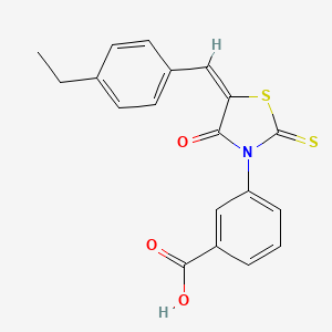 3-[(5E)-5-[(4-ethylphenyl)methylidene]-4-oxo-2-sulfanylidene-1,3-thiazolidin-3-yl]benzoic acid