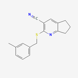 2-[(3-methylbenzyl)thio]-6,7-dihydro-5H-cyclopenta[b]pyridine-3-carbonitrile