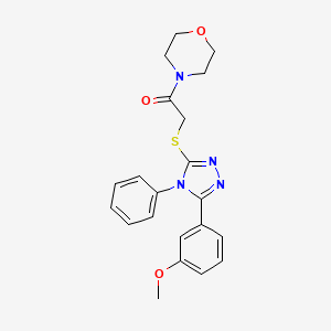 molecular formula C21H22N4O3S B3587825 2-{[5-(3-METHOXYPHENYL)-4-PHENYL-4H-1,2,4-TRIAZOL-3-YL]SULFANYL}-1-(MORPHOLIN-4-YL)ETHAN-1-ONE 