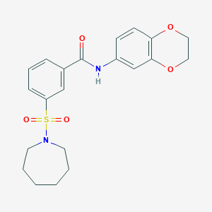 3-(1-azepanylsulfonyl)-N-(2,3-dihydro-1,4-benzodioxin-6-yl)benzamide