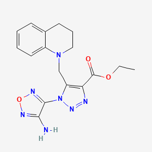 molecular formula C17H19N7O3 B3587842 ETHYL 1-(4-AMINO-1,2,5-OXADIAZOL-3-YL)-5-[(1,2,3,4-TETRAHYDROQUINOLIN-1-YL)METHYL]-1H-1,2,3-TRIAZOLE-4-CARBOXYLATE 