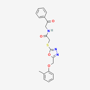 2-[[5-[(2-methylphenoxy)methyl]-1,3,4-oxadiazol-2-yl]sulfanyl]-N-phenacylacetamide