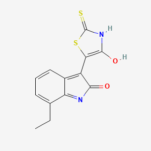 7-ethyl-3-(4-hydroxy-2-sulfanylidene-3H-1,3-thiazol-5-yl)indol-2-one