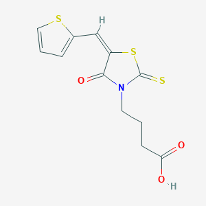 4-[(5E)-4-oxo-5-(2-thienylmethylene)-2-thioxo-1,3-thiazolidin-3-yl]butanoic acid