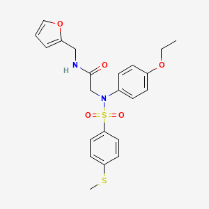 molecular formula C22H24N2O5S2 B3587887 2-(4-ethoxy-N-(4-methylsulfanylphenyl)sulfonylanilino)-N-(furan-2-ylmethyl)acetamide 