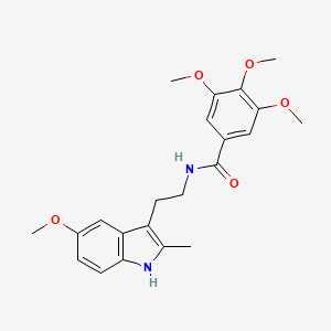 molecular formula C22H26N2O5 B3587923 3,4,5-trimethoxy-N-[2-(5-methoxy-2-methyl-1H-indol-3-yl)ethyl]benzamide 