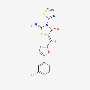 (5Z)-5-{[5-(3-chloro-4-methylphenyl)furan-2-yl]methylidene}-2-imino-3-(1,3-thiazol-2-yl)-1,3-thiazolidin-4-one