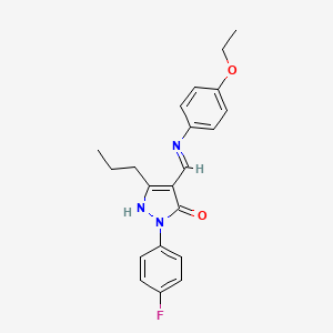 (4Z)-4-{[(4-ETHOXYPHENYL)AMINO]METHYLIDENE}-1-(4-FLUOROPHENYL)-3-PROPYL-4,5-DIHYDRO-1H-PYRAZOL-5-ONE