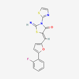 molecular formula C17H10FN3O2S2 B3587958 (5Z)-5-{[5-(2-fluorophenyl)furan-2-yl]methylidene}-2-imino-3-(1,3-thiazol-2-yl)-1,3-thiazolidin-4-one 