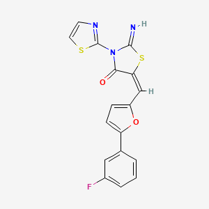 (5E)-5-{[5-(3-fluorophenyl)furan-2-yl]methylidene}-2-imino-3-(1,3-thiazol-2-yl)-1,3-thiazolidin-4-one