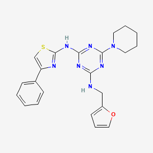 molecular formula C22H23N7OS B3587974 N2-[(FURAN-2-YL)METHYL]-N4-(4-PHENYL-1,3-THIAZOL-2-YL)-6-(PIPERIDIN-1-YL)-1,3,5-TRIAZINE-2,4-DIAMINE 