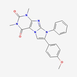 molecular formula C22H19N5O3 B3587981 7-(4-METHOXYPHENYL)-1,3-DIMETHYL-8-PHENYL-1H,2H,3H,4H,8H-IMIDAZO[1,2-G]PURINE-2,4-DIONE 