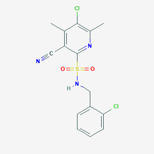 5-chloro-N-[(2-chlorophenyl)methyl]-3-cyano-4,6-dimethylpyridine-2-sulfonamide