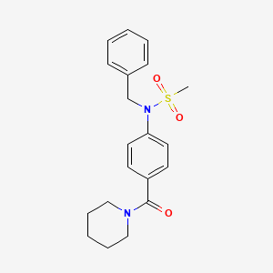 molecular formula C20H24N2O3S B3588046 N-benzyl-N-[4-(piperidine-1-carbonyl)phenyl]methanesulfonamide 