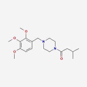 molecular formula C19H30N2O4 B3588067 3-METHYL-1-[4-(2,3,4-TRIMETHOXYBENZYL)PIPERAZINO]-1-BUTANONE 