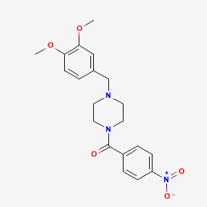 1-[(3,4-DIMETHOXYPHENYL)METHYL]-4-(4-NITROBENZOYL)PIPERAZINE