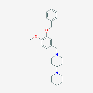 molecular formula C25H34N2O2 B3588076 1-[(4-methoxy-3-phenylmethoxyphenyl)methyl]-4-piperidin-1-ylpiperidine 