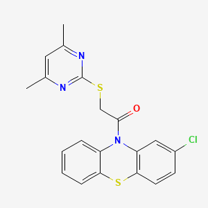 1-(2-CHLORO-10H-PHENOTHIAZIN-10-YL)-2-[(4,6-DIMETHYLPYRIMIDIN-2-YL)SULFANYL]ETHAN-1-ONE