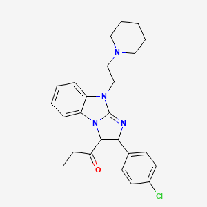 1-{2-(4-chlorophenyl)-9-[2-(piperidin-1-yl)ethyl]-9H-imidazo[1,2-a]benzimidazol-3-yl}propan-1-one