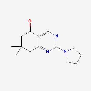 molecular formula C14H19N3O B3588111 5(6H)-Quinazolinone, 7,8-dihydro-7,7-dimethyl-2-(1-pyrrolidinyl)- CAS No. 302899-48-5