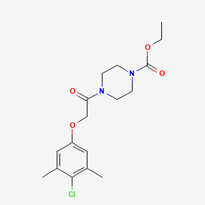 molecular formula C17H23ClN2O4 B3588138 ethyl 4-[2-(4-chloro-3,5-dimethylphenoxy)acetyl]piperazine-1-carboxylate 