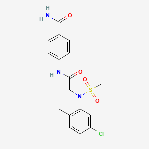 molecular formula C17H18ClN3O4S B3588149 4-{[N-(5-chloro-2-methylphenyl)-N-(methylsulfonyl)glycyl]amino}benzamide 