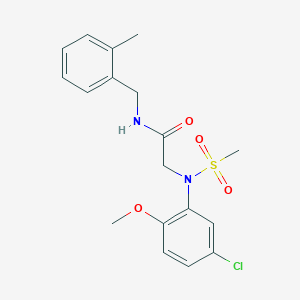 molecular formula C18H21ClN2O4S B3588157 N~2~-(5-chloro-2-methoxyphenyl)-N~1~-(2-methylbenzyl)-N~2~-(methylsulfonyl)glycinamide 