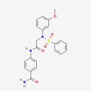 4-{[N-(3-methoxyphenyl)-N-(phenylsulfonyl)glycyl]amino}benzamide