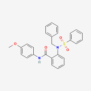 molecular formula C27H24N2O4S B3588170 2-[benzyl(phenylsulfonyl)amino]-N-(4-methoxyphenyl)benzamide 